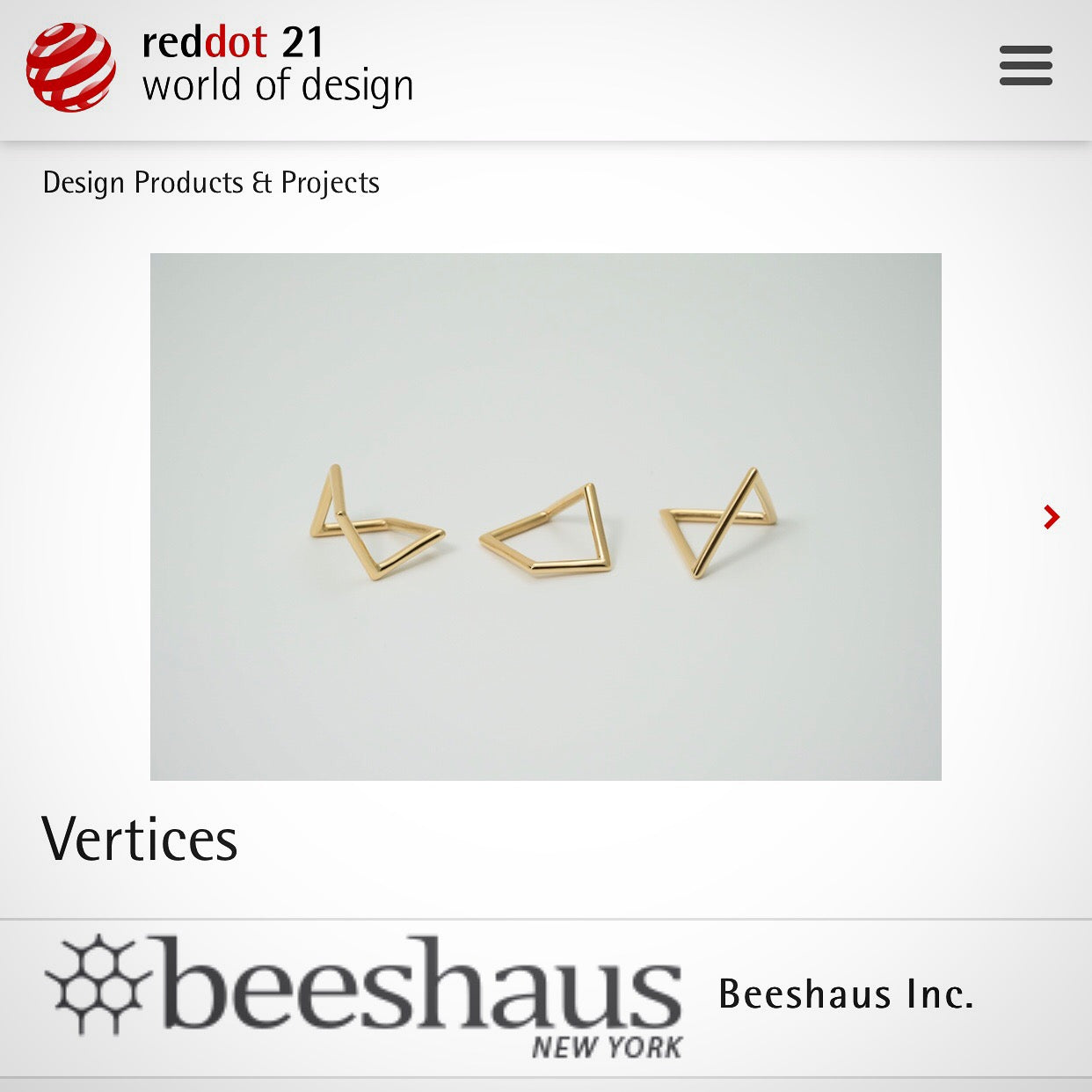 Vertices -Selected of Red Dot Design Award 2018