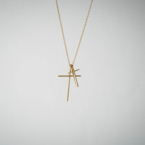 14K Gold Cross Double Necklace - beeshaus