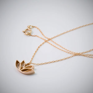 14k Gold Lotus Necklace - beeshaus