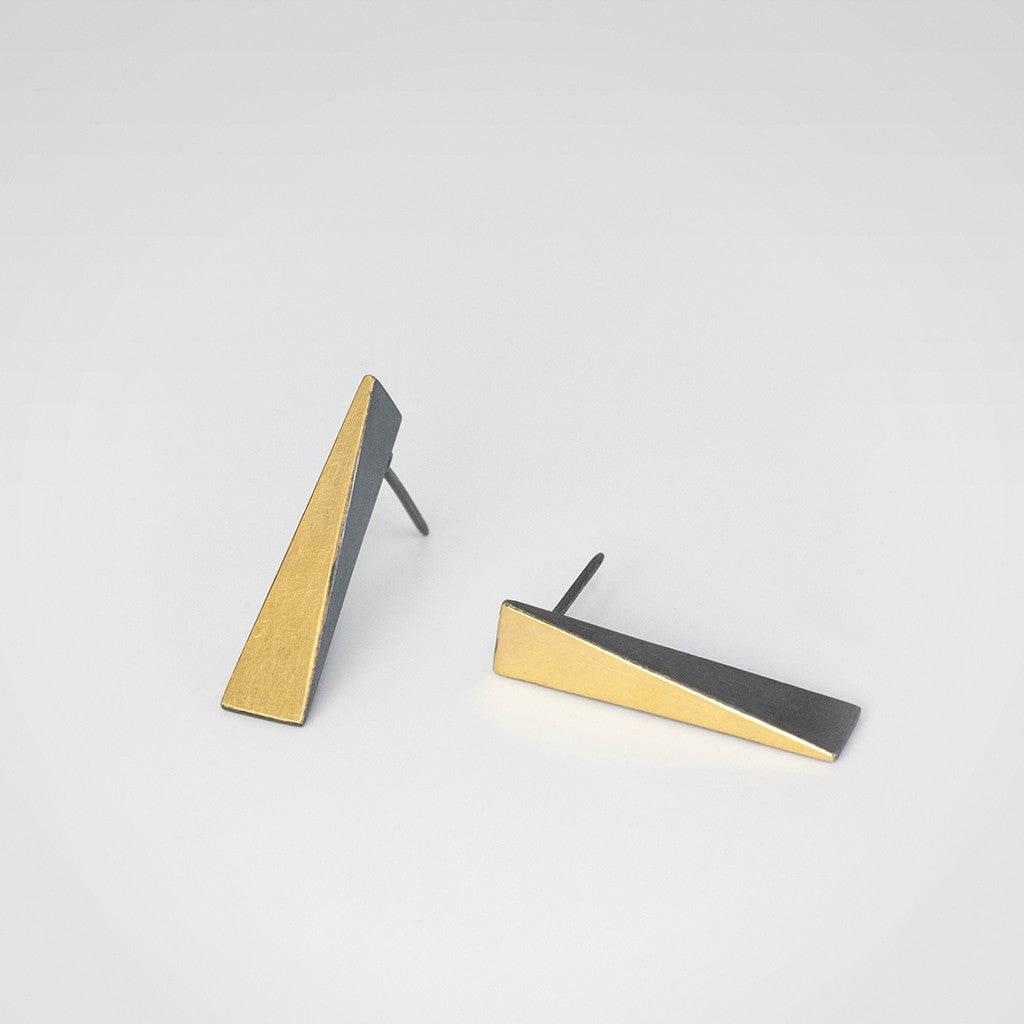 Triangle Long Oxidized Earrings - beeshaus