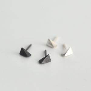 Oxidized Triangle Tiny Earrings