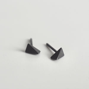 Oxidized Triangle Tiny Earrings